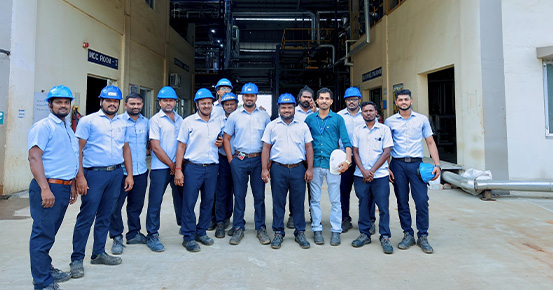Service technique sur site de l'usine indienne